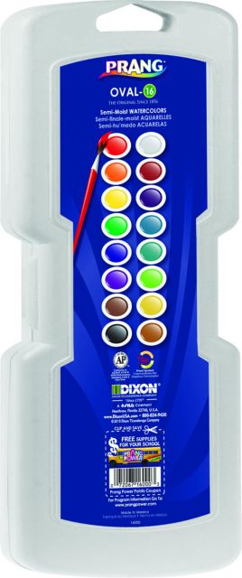Prang 16 Watercolor Half Pan Set W/Brush