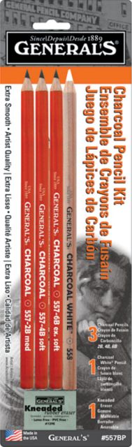 CHARCOAL PNCL KIT 4PNCL/1ERASR