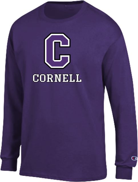 Cornell College Champion Long Sleeve T Shirt Corell C Verticle - ONLINE ONLY