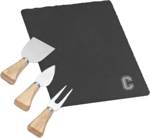 Cornell College 4 Piece Slate Cheese Serving Set Cornell C Engraved - ONLINE ONLY